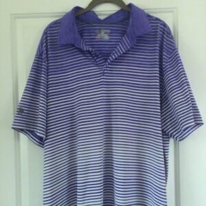 Under Armor Purple and White Striped Polo Shirt